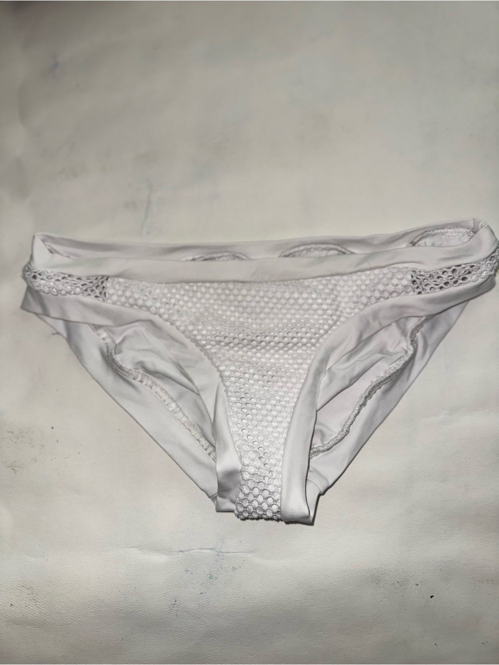 BECCA White Textured Bikini Bottom